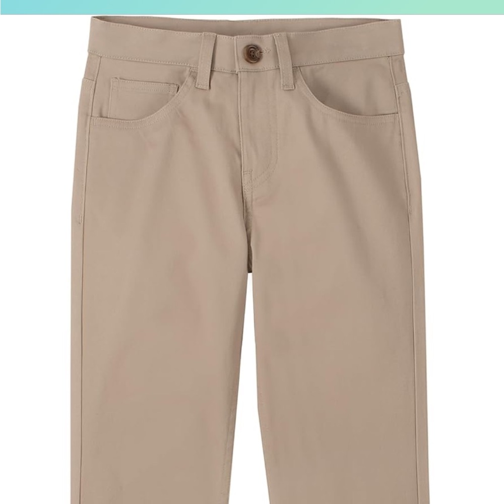 Boys flat front straight leg khaki pants